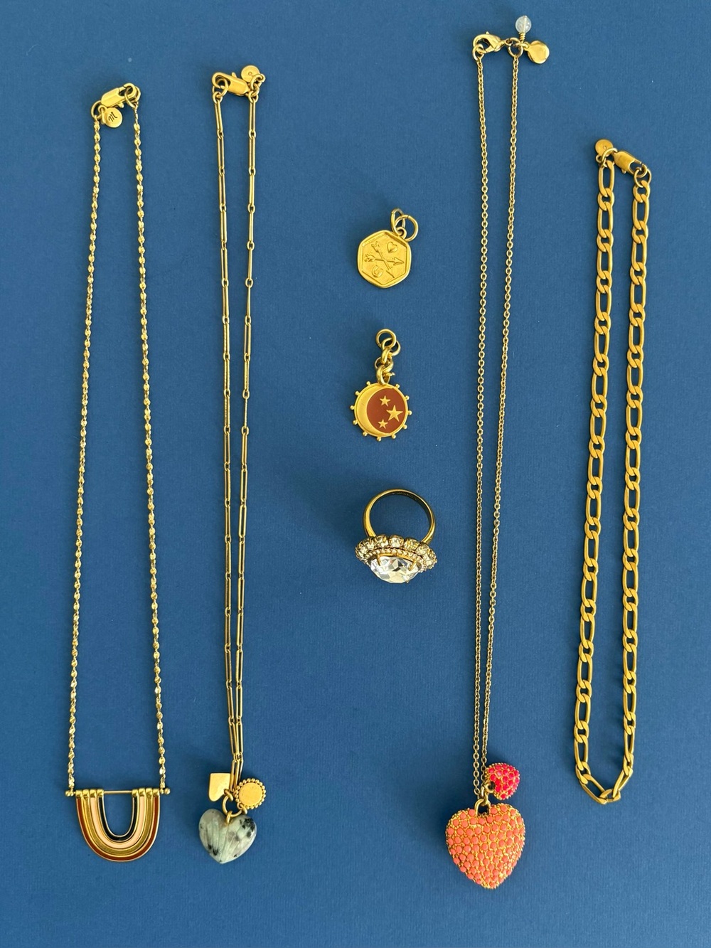 J.Crew & Madewell Jewelry Lot 7 PC Gold Necklaces Charms Ring
Bracelet